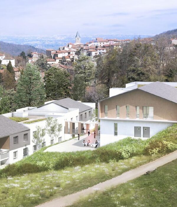 Perspective du foyer de vie médico-social d’Yzeron avec bâtiments neufs